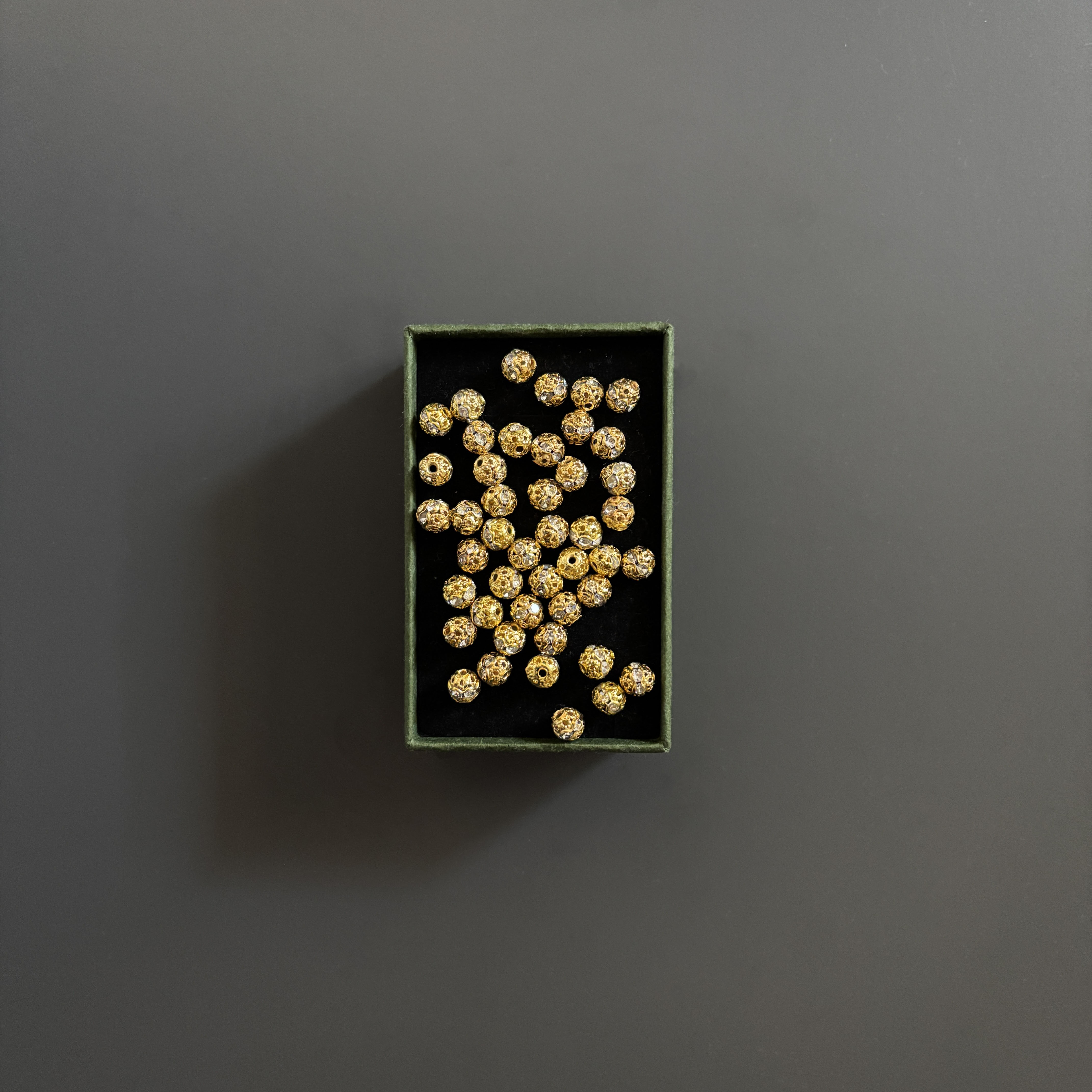 Perla dorada para rosario personalizado